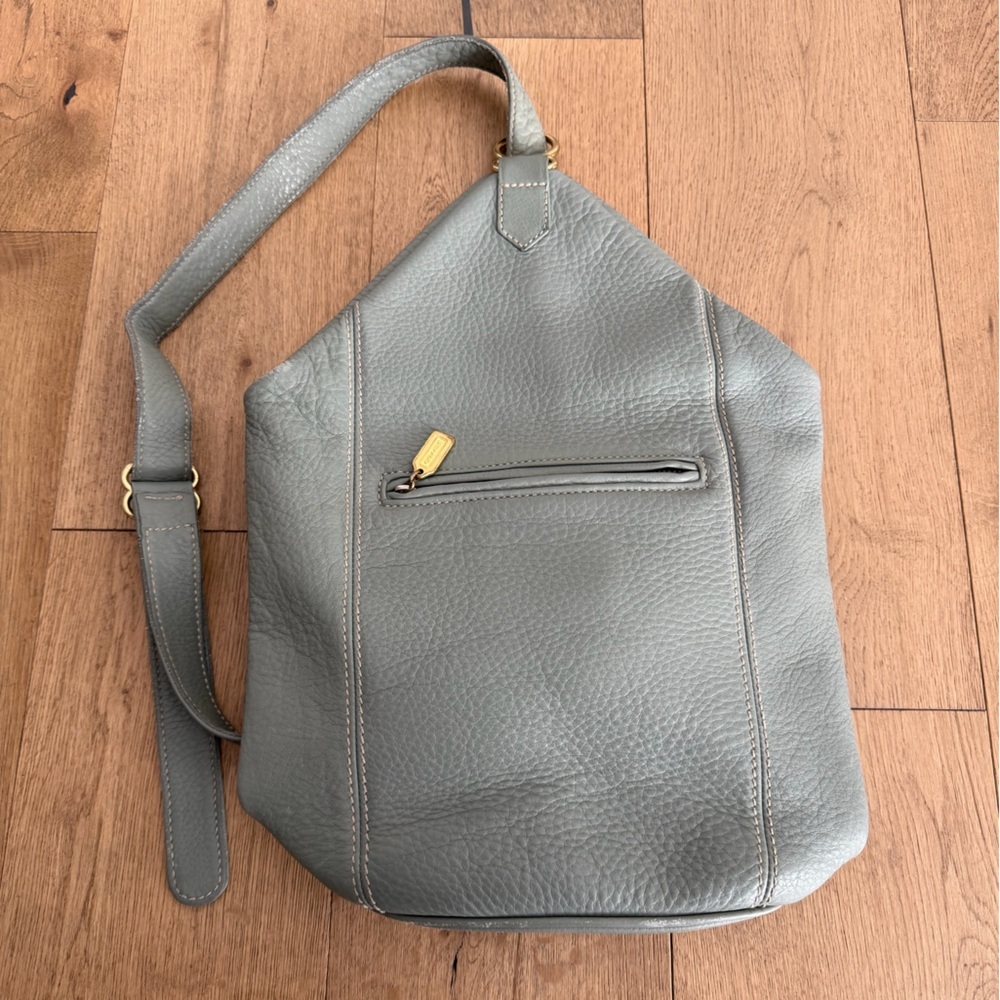 Vintage Coach Sonoma Flatpack Bag Sea Green Gold RARE